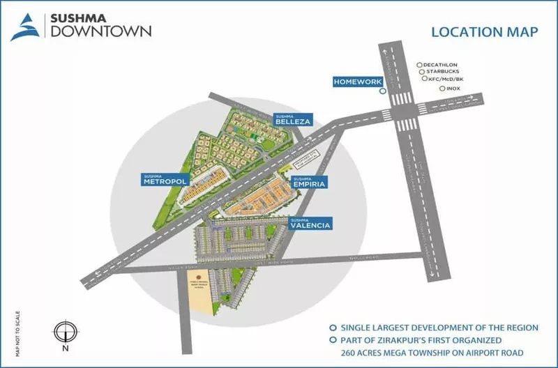 Sushma Belleza 3 BHK Flat for sale on Airport Road Zirakpur